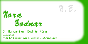 nora bodnar business card
