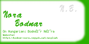 nora bodnar business card